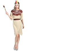 Kreeqe Striking Anime Inspired Indian Tribal Costume Set Adults Quick Last Minute Halloween Costumes Effortless Couple(Adult-female-India,L)