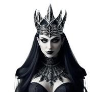 Kreeqe Striking Raven Crown Headband for Adult Halloween Party Costumes Easy Partner Theme Storybook Character Accessory(Silver,M)