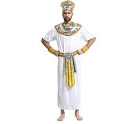 Kreeqe Stunning New Cleopatra Pharaoh Costume Adult Unisex Egyptian Halloween Party Outfit Last Minute(Male-Nile,M)
