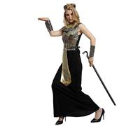 Kreeqe Stunning New Cleopatra Pharaoh Costume Adult Unisex Egyptian Halloween Party Outfit Last Minute(Golden-Queen,M)