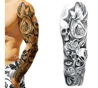 Kreeqe Stunning Waterproof Temporary Full Arm Tattoo Sleeves - 40 Unique Designs for Adults and Teens - Customizable Body Art (TQB-21, 170x480mm)