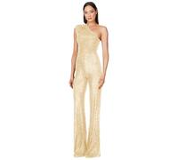 Kreeqe Women's Sparkly Sequin Jumpsuit Ladies Shiny Sequin Overalls Pants, Beige-apricot, S