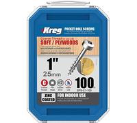 Kreg - 100 galvanised screws - 6 x 25 mm - thick thread - Maxi-Loc square