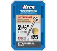 Kreg - 125 galvanised screws - 8 x 64 mm - thick thread - Maxi-Loc square
