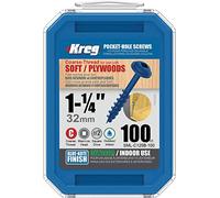 Kreg 32mm (1"1/4") Screws 100pcs Blue Kote Coarse Thread Washer Head Pocket Hole Screws SML-C125B