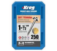 Kreg 38mm (1" 1/2") Screws 250pcs Coarse Thread Washer Head Pocket Hole Screw...