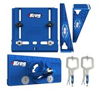 Kreg Drawer Slide Jig with Cabinet Hardware Jig, Concealed Hinge Jig and Two 2" Face Clamps