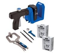 Kreg KPHJ520PRO Pocket-Hole Jig - Durable Kreg Pocket-Hole Jig - Easy Clamping & Adjusting - Includes 360-Degree Rotating Handle - With Pocket-Hole Screws - For Materials 1/2" to 1 1/2" Thick