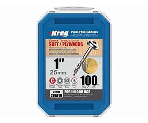 KREG KRE00052 Zinc 25 mm with Coarse Thread - Box of 100 Screws-SML-C1