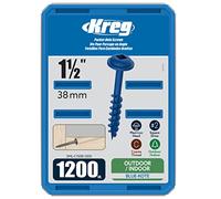 Kreg SML-C150B-1200 Blue Kote Pocket Screws, 1-1/2 Inch #8 Coarse Thread, Maxi-Loc Head (1200 Count)