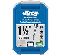 Kreg SML-C150S5-100 Stainless Steel Pocket-Hole Screws, 11/2 Inch, 8 Coarse Thread, Maxi-Loc Head (100 Count)