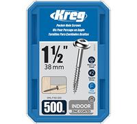 Kreg SML-F150 Pocket Hole Screws 1-1/2-Inch #2 Square Drive Washer-Head 500ct