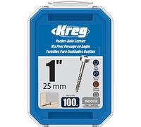 Kreg SPS-C1-100 Zinc Pocket-Hole Screws, 1-Inch #7 Coarse Thread, Pan Head (100 Count)