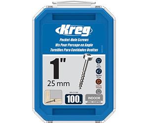 Kreg SPS-C1-100 Zinc Pocket-Hole Screws, 1-Inch #7 Coarse Thread, Pan Head (100 Count)