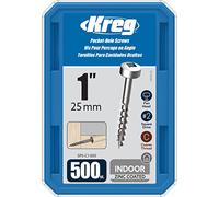 Kreg SPS-C1-500 Zinc Pocket Screws, 1-Inch, #7 Coarse Thread, Pan Head (500 Count)