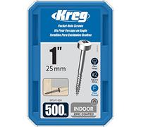 Kreg SPS-F1-500 Zinc Pocket Screws, 1-Inch, #6 Fine Thread, Pan Head (500 Count)