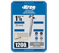 KREG® Zinc Pocket-Hole Screws - 32mm/1.25", #7 Fine-Thread, Maxi-Loc™, 1200-count