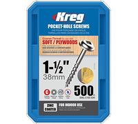 KREG® Zinc Pocket-Hole Screws - 38mm/1.50", #8 Coarse-Thread, Maxi-Loc™, 500-count