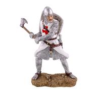 Kremers Schatzkiste Knight Templar Figure with Axe and Sign, Hand-Painted, 19 x 17 cm, Polyresin Statue, Perfect Collectible & Gift for History & Medieval Fans