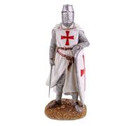 Kremers Schatzkiste Knight Templar Figure with Sword and Shield, Hand-Painted, 26 x 9 cm, Polyresin Statue, Perfect Collectible & Gift for History & Medieval Fans