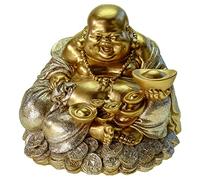 Kremers Schatzkiste Large Money Box Lucky Buddha 18 cm Decorative Piggy Bank Figurine Happy Buddha