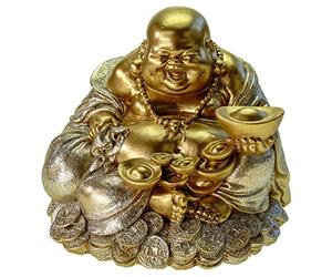 Kremers Schatzkiste Large Money Box Lucky Buddha 18 cm Decorative Piggy Bank Figurine Happy Buddha