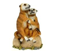 Kremers Schatzkiste Meerkat Loving Couple Garden Figurine 30 cm Meercat Animal Figure Love Garden Decoration Made of Resin for Outdoor Large Decoration Animal Figures