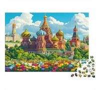 Kremlin, Moscow 1000 Piece Jigsaw Puzzles for Adults Russian Family Fun 1000 Pieces Puzzles Relax Puzzles Games Multicolor Premium Gifts Impossible Puzzle 1000pcs (75x50cm)
