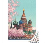 Kremlin, Moscow Wooden Jigsaw Puzzles 1000 Pieces for Adults Fun Stress Relief Toy Intellectual Game Home Decoration Education Game Premium & Durable 1000pcs (75x50cm)