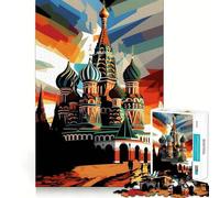 Kremlin of Moscow Colors 1000 Piece Jigsaw Puzzle for Teenagers Sharp Thinking Perfect Connection Fun Activity Xmas Surprise (38x52cm)