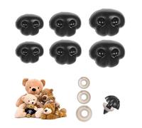 KRENIE 70Pack Safety Noses for Crochet Toys - Black Plastic Animal Craft Noses with Washers - DIY Doll Making Supplies for Stuffed Animals - Secure Attachment Dog Bear Puppet Faces