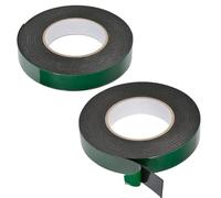 KRENIE Double Sided Foam Tape - 20 m x 10 mm Black Sponge Mounting Tape - 2 Rolls 10 m Each Waterproof Adhesive Tape - For Car Trims Number Plates LED Strips Home Decoration