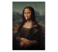 KRENIE Funny Bathroom Wall Art - Mona Lisa Canvas Wall Print, 12x16in Unframed, Waterproof, Fade Resistant - Humorous Vintage Art Picture for Room, Bedroom, Hallway, Toilet Decor