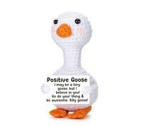 KRENIE Handmade Silly Goose Crochet Plush - Positive Crochet Animal Gift, Silly Goose Gifts - Small Supportive Crochet Doll for Women & Teen Girls - Cute 7 cm × 10 cm Decorative Plushie