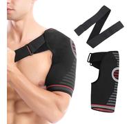KRENIE Shoulder Support Brace for Rotator Cuff Injuries - 1pc Adjustable Compression Sleeve for Men Women - Pain Relief Arm Immobilizer for Torn Muscle Sleep Recovery - L/XL Size Joint Stabilizer