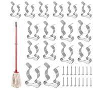 KRENIE Spring Terry Clips for Hanging Tools - 16 Pcs Wall Mounted Tool Holder Clips 13/16/ 19/ 25mm - Metal Storage Grip Tidies for Brooms Rakes and Hand Tools - Space Saving Storage for Workshops