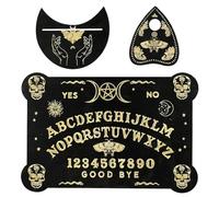 KRENIE Wooden Ouija Spirit Board Set - Witchcraft Supplies, Pendulum Board for Divination Witchcraft and Spiritual Communication - Mystical Talking Boards with Spirit Hunt Guide, 11.8 x 7.8 inch
