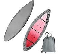 KRENYA Waterproof Kayak Cover 420D Oxford Fabric Kayak Canoe Storage Cover Water-Resistant & UV Protection, Kayak Accessories,Silver,Fit 4.6m to 5m