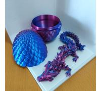 Kreomitxt 3D Printed Dragon 28cm in Egg, Full Articulated Crystal Dragon with Egg, Flexible Joints for Home Decor Executive Desk Décor