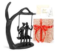 Kresecioo Anniversary Wedding Gifts for Couple/Her - Romantic Couple Statue in Love, Handcrafted Sweet Loving Together Couple Iron Sculpture, for Birthday Valentine's Day Gifts