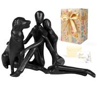 Kresecioo Valentines Day Gifts for Her Wife Him Husband, Sweet Couple & Dog Statue Cast Iron Sculpture Decor, Love Gifts for Couple Girlfriend Boyfriend Women Men Wedding Anniversary Birthday