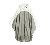 Krespuka Womens Rain Poncho Waterproof Raincoat with Hood Zipper Outdoor Hiking Biking, Green White, One size