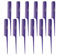 Krest Cleopatra 8-1/2 inch Rattail Combs Extra Fine Tooth.Rat Tail Comb Model #441. Color Fresh Purple. 1 Dozen.
