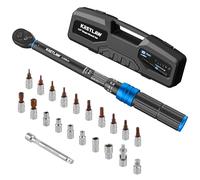 KRETLAW 22-Piece Torque Wrench Set 1/4", Reversible 2-24 Nm, 72 Teeth Ratchet Drive Click Torque Wrench, ±3% Accuracy with Extensions, Sockets, Adapter for Bike, Storage case