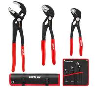 KRETLAW 3-Piece Groove Joint Pliers Set (300mm & 250mm & 180mm), Quick-Adjustable Water Pump Pliers，Cr-V V-Jaw Tongue and Groove Pliers for Home Repair & Plumbing