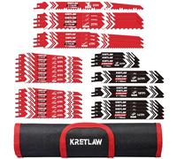 KRETLAW Reciprocating Saw Blades 36-Piece, Cr-V/Bi-Metal Replacement Saw Sabre Blades for Tree Pruning, Wood, Metal and Plastic, with Pouch