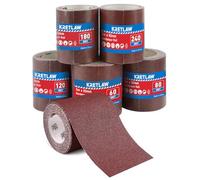 KRETLAW Sandpaper 5 Rolls Set, 5m x 93mm, 60/80/120/180/240 Grit, Aluminium Oxide Abrasive Sanding Paper for Sanding Rust Removal and Polishing