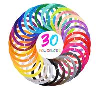 Kretrum 30 Colors 1.75mm PCL 3D Pen Filament Riflls Pack for Low Temperature 3D Printing Pen NOT Fit 3Doodler Start+ Pen Per Color 10Ft Total 300Ft