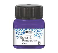 Kreul 16211 Glass & Porcelain Clear Purple, in 20 ml Glass, Transparent Glass and Porcelain Paint Water-Based, Quick-Drying, Transparent