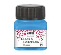 Kreul 16219 - Glass & Porcelain Classic Light Blue, in 20 ml Glass, Brilliant Glass and Porcelain Paint Water-Based, Quick-Drying, Opaque